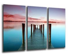 Tableau Moderne Photographique, Impression sur bois, Derwentwater Lake Sunset, 97 x 62 cm, ref. 26024