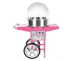 Helloshop26 Machine à Barbe à Papa Professionnelle Diamètre 52 Cm avec Chariot et Coupole de Protection