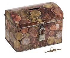 ootb 230115 Tirelire en mÃ©tal avec Cadenas, Multicolore, 13x9 cm