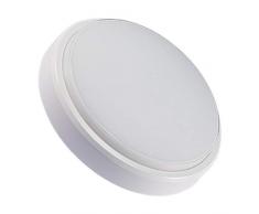 MAXILAMP Max180763 Plafonnier LED Rond Hublot 12W White Verre, Transparent