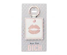 Gruss & Co 46351 Peluche en Cuir synthétique Motif boulettes Longueur env. Porte-clés en métal Rose Pastel de 9,3 cm Environ