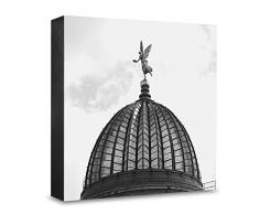 COGNOSCO HG-DD101 Tableau Mural en Bois avec Photo darchitecture et Presse-Agrumes en Bois Noir/Blanc 15 x 15 cm