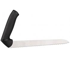 Nirosta 43346 Couteau Ã Pain Ergonomique, Acier, Noir, 34 x 11,9 x 3 cm