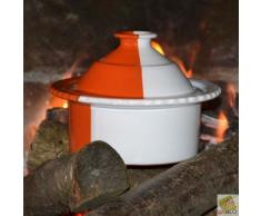 Cocotte de cuisson Blanche et Orange - D 20 cm