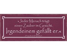 Schatzmix Plaque Murale en tôle avec Inscription en Allemand « Each Mensch Porte Une clôture » Multicolore 27 x 10 cm