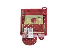 douceur dintÃ©rieur gant + manique 18x28cm/20x20cm coton charlotine rouge