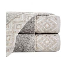 Eurofirany Zick Zack Lot de 6 Serviettes de Toilette en Coton Doux à Motif géométrique avec Coutures métalliques, 50 x 90 cm