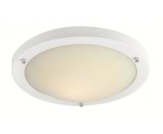 Firstlight Rondo Plafonnier LED encastré en acier brossé et verre opale 11 W
