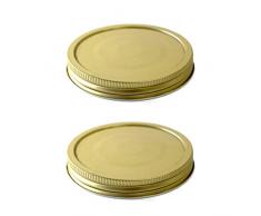 Le Comptoir de la Conserve 5205 2 Capsules Ã vis pour terrine diamÃ¨tre 86mm, MÃ©tal, Blanc, 86 mm