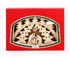 Konstsmide 2135-100 Chandelier Bois Sapin et Crèche + 15 Lampes Claires + Interrupteur + Câble Blanc 230 V