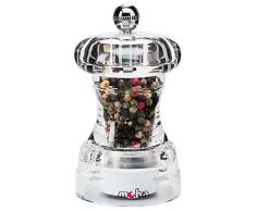 MOHA Rondo Moulin à Poivre, Acrylique/INOX/Céramique, Transparent, 6 x 6 x 10,5 cm