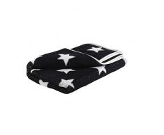 axentia Serviette de Bain en 100% Coton Doux et Absorbant, Petite Serviette de Douche avec Motif Ãtoile, Drap de Bain env. 50 x 100 cm, Blanc / Noir