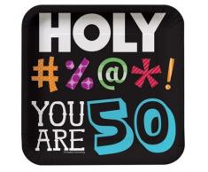 Creative convertir 8Â Fils Sainte Sait-on Vraiment 30e Anniversaire Assiettes Ã Dessert carrÃ©es, Papier, Holy Bleep 50th Birthday, Dessert