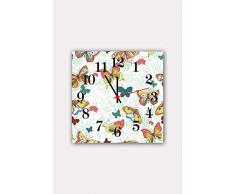Bonamaison Horloge Murale en MDF, Multicolore, 30 x 30 cm