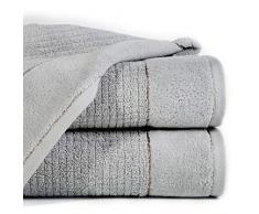 Eurofirany Lot de 6 Serviettes de Toilette en Coton avec Couture métallique Argenté 50 x 90 cm