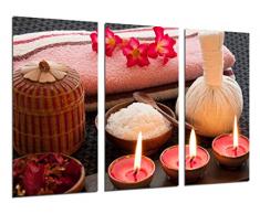 Tableau Moderne Photographique, Impression sur bois, Relax, Bougies, Relaxation, Zen, 97 x 62 cm, ref. 26532