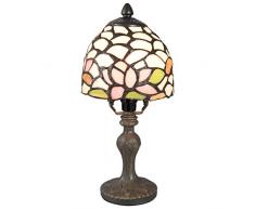 Lumilamp 5LL-5917 Lampe de Table Tiffany Style Lampe de Chevet à 14 x 29 cm / E14/max 1 x 25 W Verre coloré décoratif