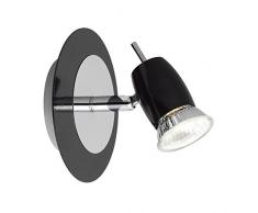 Brilliant 37910/76 Kora Spot Patère, Métal/NC, GU10, 40 W, Noir Brillant/Smoke