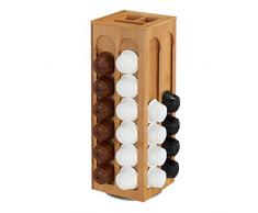 Relaxdays 10029485 Distributeur, Rotatif, Porte Capsules Dolce Gusto, Bambou, HLP: 40,5x14x14 cm, Nature