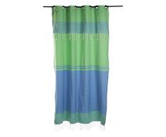 Fouta FutÃ©e Rideau prÃªt-Ã -Poser avec Anneaux, en fouta pour Une Ambiance de Vacances avec flexibilitÃ© de Hauteur, Coton, Multicolore, 280x140 cm