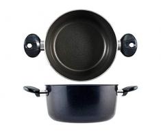 Home 30044 Net Blu Casserole 2 poignées anti-adhésive, induction, 24 cm, aluminium