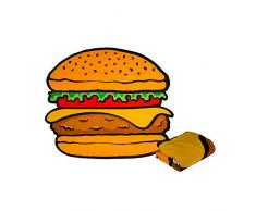 ootb Drap de Plage, Hamburger, 100% Polyester, Microfibre