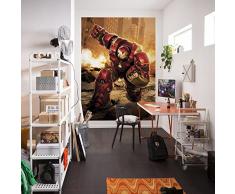 Komar Marvel Avengers Iron Man Hulkbuster Papier Peint, Vinyle, Multicolore, 4 pièces