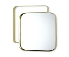 Bruno Evrard Miroir carrÃ© en mÃ©tal Couleur Or 31cm - Romy