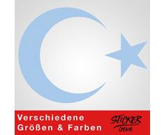 AY YILDIZ Sticker Mural avec Inscription en Anglais « Demi-Lune Porte kiye » Bleu Ciel 120 x 89 cm