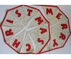 Craftworks Home Merry Christmas Guirlande de fanions CrÃ¨me et Rouge 3Â m de Long