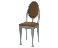 High Street Design Argent Lot de 4 chaises de salle à manger avec pieds Nuovo et Espresso Tissu Coussins