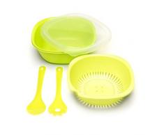 Amuse Basic Saladier, 5 pieces, grand format, Couleur Vert.