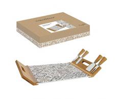 Easy Life 890CADG COFFRET PLATEAU FROMAGE 44X28CM EN VERRE CASA DECOR GREY, Multicouleur