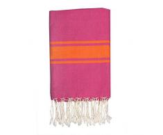 Moorish Idol - Fouta Traditionelle- 100cm x 200cm- Rose Fuschia/Orange