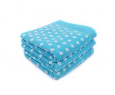 Lasa Graphic Dots Set de Serviette de Toilette 33 x 50 cm Toilette 50 x 100 cm 70 x 140 cm Bleu