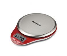 G3Ferrari G20082 Balance de cuisine électronique avec plateau en inox 1 g/5 kg, rouge