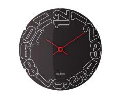Oliver Hemming 37 cm bombée avec numéros sur Le flanc Horloge Murale Design Noir