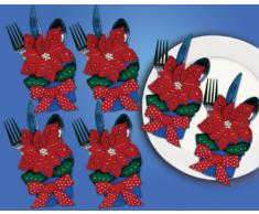 Design Works Poinsettia Set de Vaisselle en Feutre Multicolore