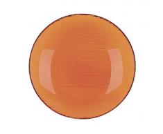 Excelsa Scratch Assiette Creuse, Verre, Orange, 21Â x 21Â x 3,5Â cm