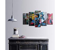 Bonamaison DÃ©coration Murale Ensemble de 5 Impression sur Toile, Dimensions: 100 x 60 Cm - ConÃ§u et fabriquÃ© en Turquie