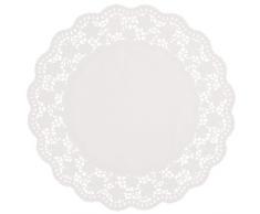 Papstar 12265 Lot de 100 napperons de 36 cm de diamètre Blanc