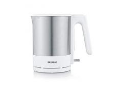 Severin Bouilloire Couleur Blanc et Inox, 2200W 1,7 L, Socle 360° : Peut être Replacée dans nimporte quel Sens, WK 3419