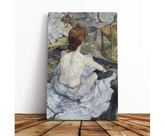 Big Box Art Impression sur toile Motif Henri de Toulouse-Lautrec Fille assise / montÃ©e et tendue Cadre Cadre Image de la Maison DÃ©coration pour la cuisine, le salon, la chambre, le couloir, Multicolore, 61 x 40,6 cm