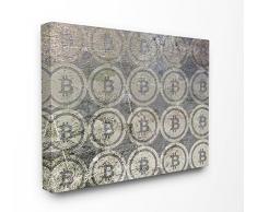 Le Stupell Home Decor Collection Bitcoin Motifs sur Toile tendue Art Mural, 16 x 1,5 x 20, fabriqué aux Ãtats-Unis dAmérique, Toile, Multi, 40.64 x 3.81 x 50.8 cm