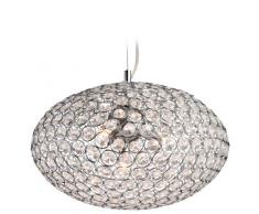Firstlight Suspension halogène ovale G9 28 W Chrome avec cristal