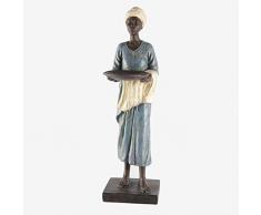 Better & Best Figurine dÃ©corative pour Femme avec sous-vÃªtement, Bleu, Tablier et Turban Blanc, Dimensions 12 x 8 x 29,5 cm, matÃ©riau : rÃ©sine, Taille Unique