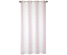 HomeMaison Voilage Jacquard à Ondes Colorées, Polyester, Vieux Rose, 240x140 cm