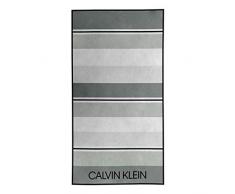 Calvin Klein Serviette de Plage, Coton, Gris, 91x183 cm