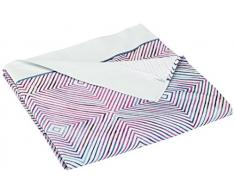 Anne de Solene Graphic Drap Plat Coton Violet 180 x 290 cm