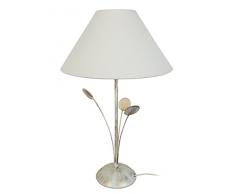 Tosel 62316 Lampe de Table Orbis Verre 100 W E27 Blanc Or/Blanc